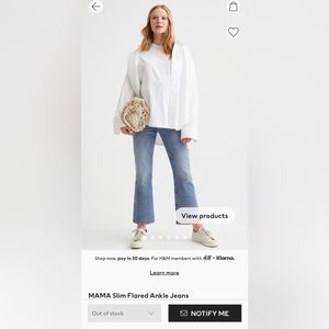 H&M MAMA slim flared ankle jeans